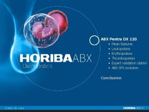 ABX Pentra DX 120 Mean features Leukopoesis ABX