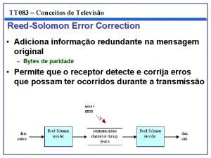 TT 083 Conceitos de Televiso ReedSolomon Error Correction
