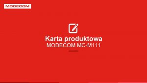 Karta produktowa MODECOM MCM 111 2 MODECOM MCM