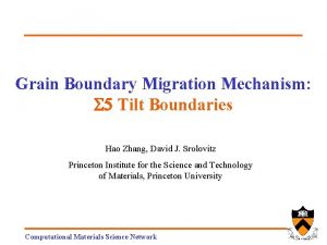 Grain Boundary Migration Mechanism S 5 Tilt Boundaries