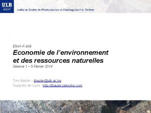 ENVIF409 Economie de lenvironnement et des ressources naturelles