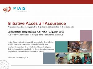 Initiative Accs lAssurance Programme mondial pour la promotion