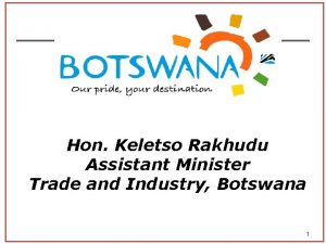 Hon Keletso Rakhudu Assistant Minister Trade and Industry