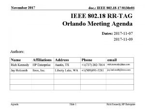 November 2017 doc IEEE 802 18 170130 r