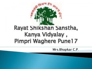 Rayat Shikshan Sanstha Kanya Vidyalay Pimpri Waghere Pune