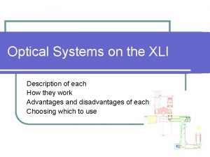 Optical Systems on the XLI Description of each