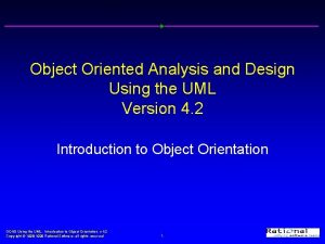 Object Oriented Analysis and Design Using the UML