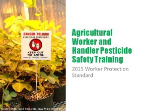 Agricultural Worker and Handler Pesticide Safety Training 2015