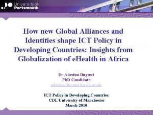How new Global Alliances and Identities shape ICT