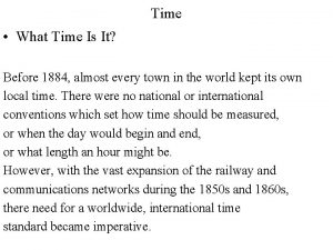 Time What Time Is It Before 1884 almost