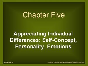 Chapter Five Appreciating Individual Differences SelfConcept Personality Emotions