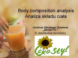 Body composition analysis Analiza skadu ciaa Centrum Zdrowego