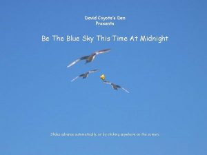 David Coyotes Den Presents Be The Blue Sky
