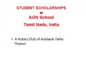 STUDENT SCHOLARSHIPS at AGN School Tamil Nadu India