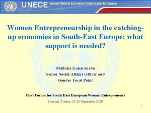 Women Entrepreneurship in the catchingup economies in SouthEast