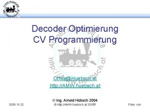 Decoder Optimierung CV Programmierung OfficeHuebsch at http AMW