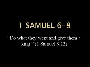 1 SAMUEL 6 8 Do what they want