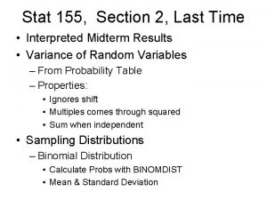 Stat 155 Section 2 Last Time Interpreted Midterm