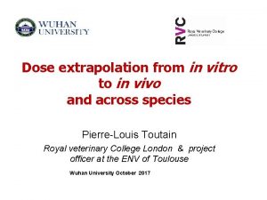 Dose extrapolation from in vitro to in vivo