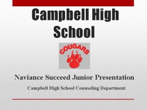 Campbell High School Naviance Succeed Junior Presentation Campbell