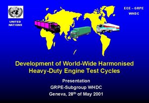 ECE GRPE WHDC UNITED NATIONS Development of WorldWide