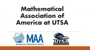 Mathematical Association of America at UTSA Facebook Like