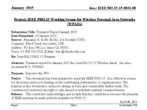 January 2015 doc IEEE 802 15 15 0031