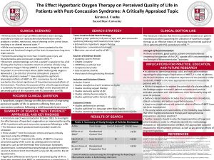 The Effect Hyperbaric Oxygen Therapy on Perceived Quality