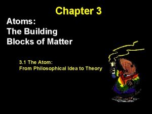 The Atom From Philosophical Idea to Theory Chapter