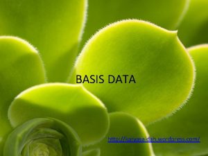 BASIS DATA http karyasaidah wordpress com I KONSEP