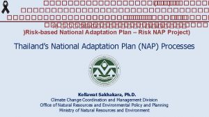 18 2560 Riskbased National Adaptation Plan Risk NAP