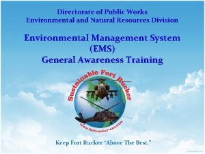 Directorate of Public Works Environmental and Natural Resources