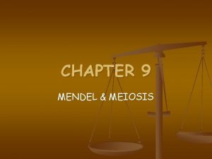 CHAPTER 9 MENDEL MEIOSIS 10 1 MENDELS LAWS