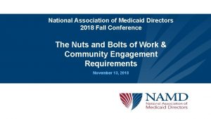 National Association of Medicaid Directors 2018 Fall Conference