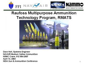 Raufoss Multipurpose Ammunition Technology Program RMATS Dave Holt