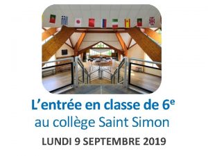 e Lentre en classe de 6 au collge