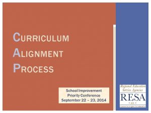 CURRICULUM ALIGNMENT PROCESS ALIGNMENT PURPOSE o The FAST