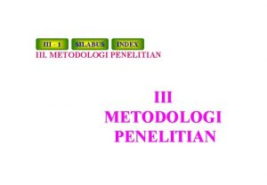 III 1 SILABUS INDEX III METODOLOGI PENELITIAN III