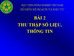 HC VIN NNG NGHIP VIT NAM B MN