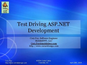 Test Driving ASP NET Development Cory Foy Software