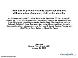 Inhibition of protein disulfide isomerase induces differentiation of