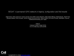 REGAT A permanent GPS network in Algeria configuration