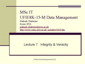 MSc IT UFIE 8 K15 M Data Management