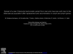 Spread of a new Chlamydia trachomatis variant from