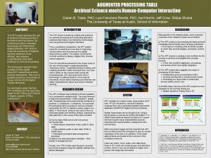 Augmented processing table