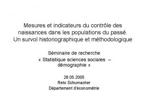 Mesures et indicateurs du contrle des naissances dans