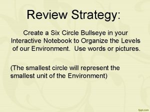 Review Strategy Create a Six Circle Bullseye in