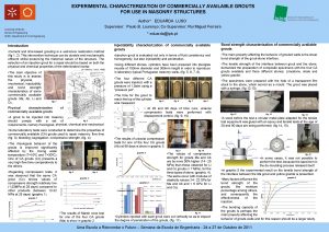 EXPERIMENTAL CHARACTERIZATION OF COMMERCIALLY AVAILABLE GROUTS FOR USE