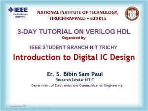 STB 99061 NATIONAL INSTITUTE OF TECHNOLOGY TIRUCHIRAPPALLI 620