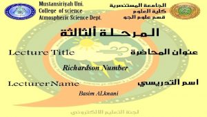 Richardson Number Basim ALknani Flux Richardson Number In